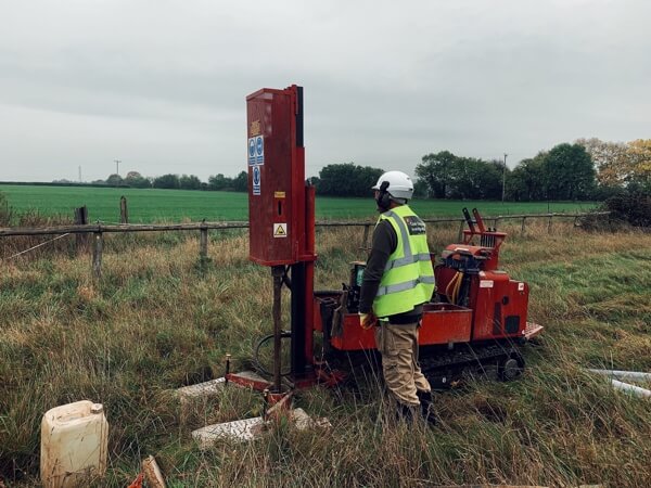 A groundwork drilling to test the ground
